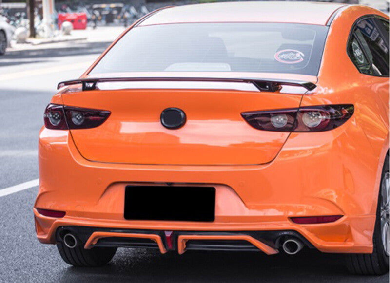 Gloss Black Rear Tail Trunk Spoiler Wing Lip Trim for Mazda 3 Sedan 2019-2024