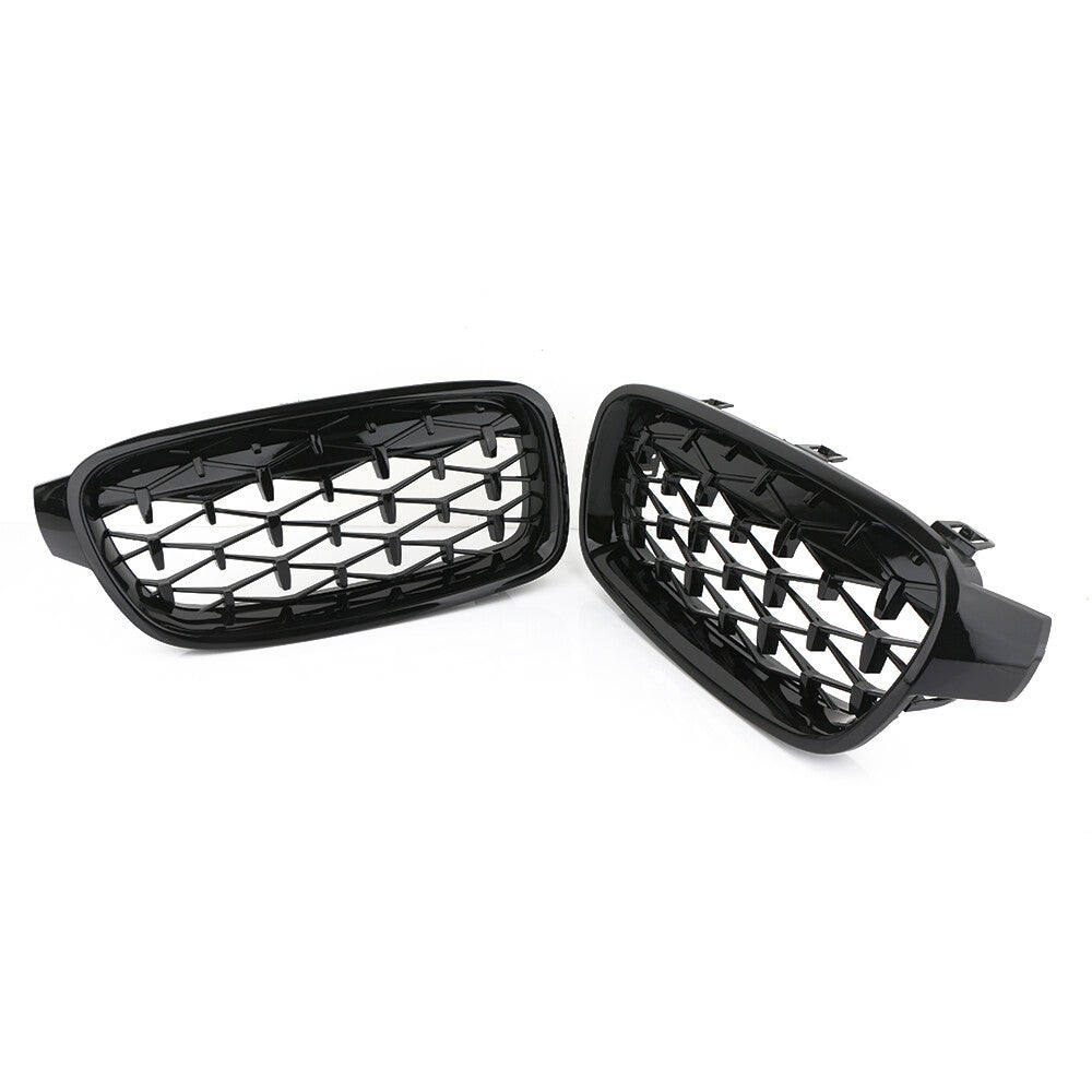 Front grille grille cover for BMW E90, E91, 325i, 328i, 335i (2013-2018), gloss black.