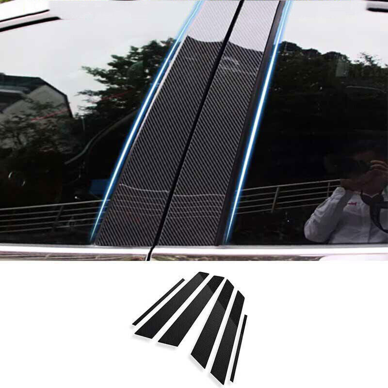 for Kia K5 Optima 2011-15 Carbon Fiber Style Pillar Posts Door Window Strip Trim