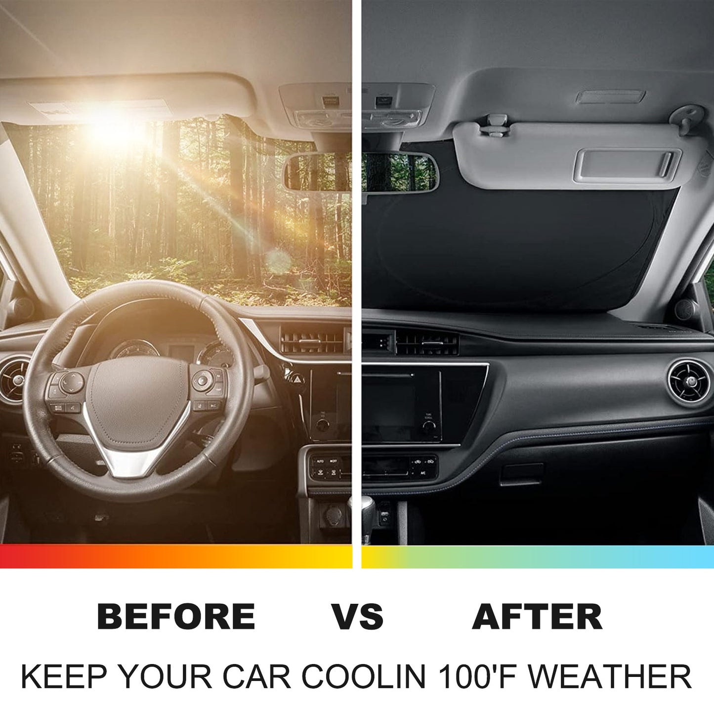 Folding car windshield sun visor with UV protection for Corvette C8 2020+