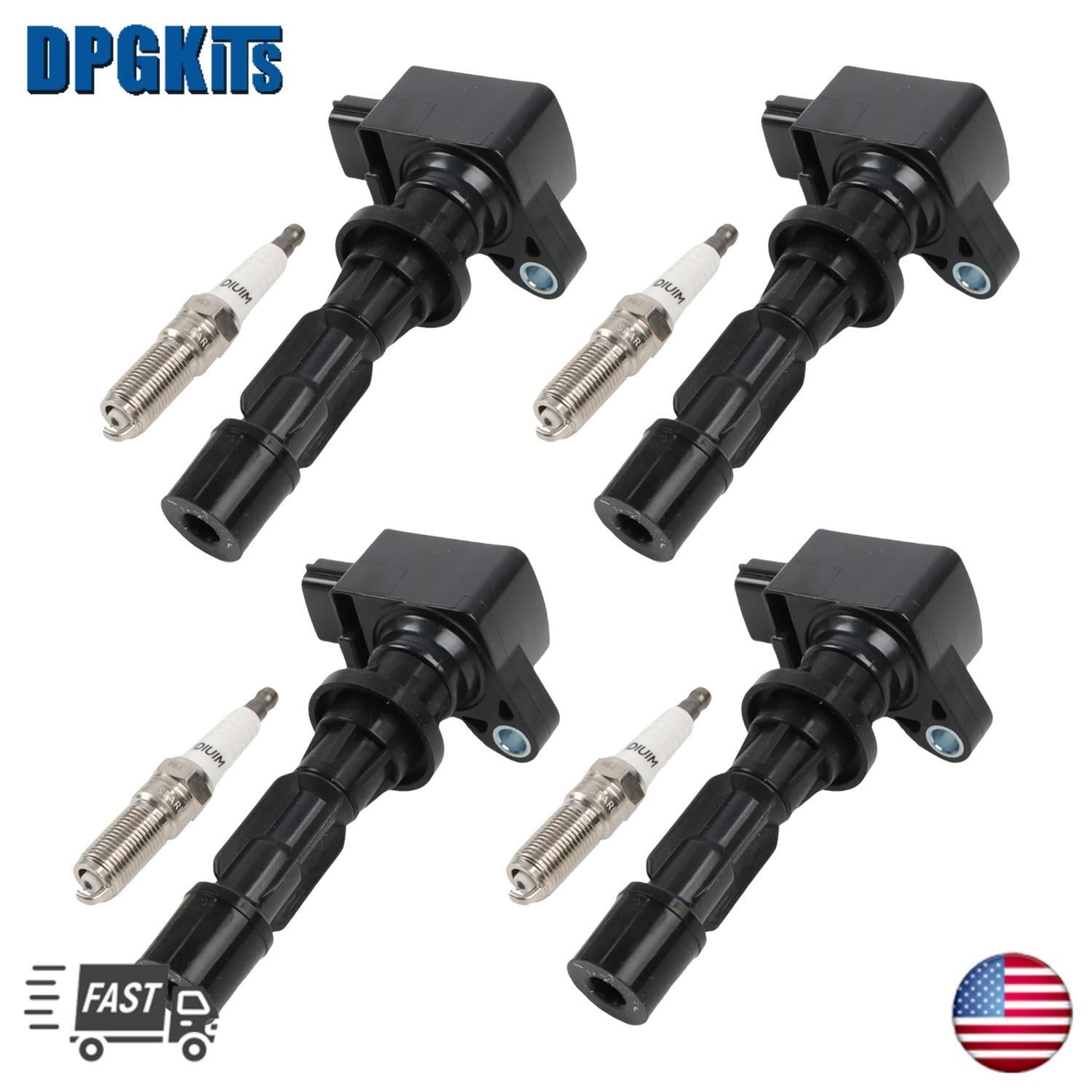 4 Packs Ignition Coil UF540  Spark Plug for Mazda 3 6 CX-7 MX-5 Miata 2006-2015