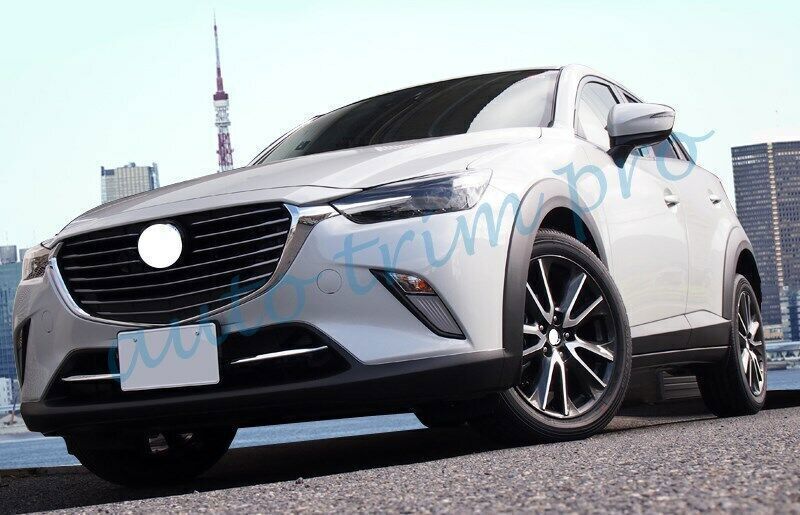 2P Chrome Front Bumper Lower Grille Mesh Cover Trim Molding for Mazda CX-3 16-21