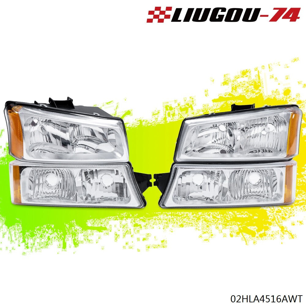 Chrome black housing headlight projector suitable for 03-07 for Chevrolet Silverado/Avalanche