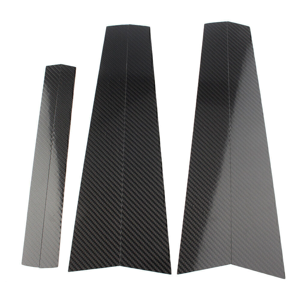 Window B Pillar Trim Cover Carbon Fiber Fit for BMW 5 Series E60 2004-2010 Black