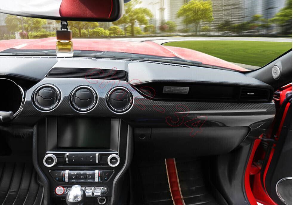 Fit for Ford for Mustang 2015-2018 Dry Carbon Fiber Car Interior kit Cover Trim 9PCS