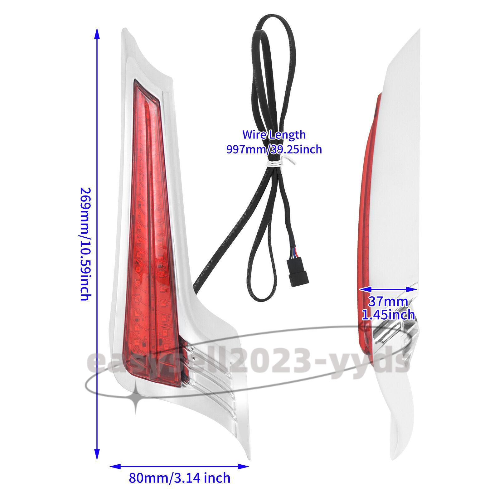 Chrome LED Filler Panel Light Rear Fender Lights Fit for Harley Touring 2014-up
