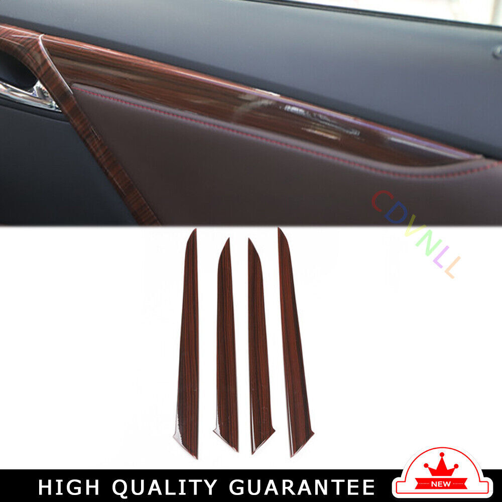 Car Inner Door Panel Cover Trim Decoration 4PCS for Lexus RX 2016-2020 Red Wood