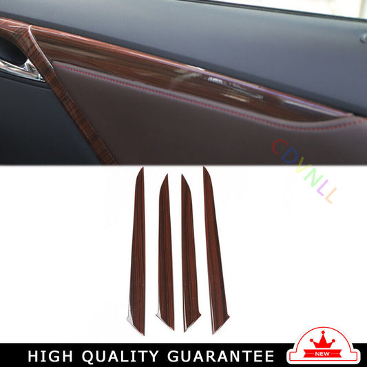 Car Inner Door Panel Cover Trim Decoration 4PCS for Lexus RX 2016-2020 Red Wood