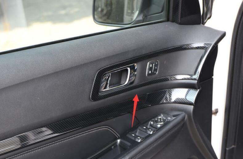 Inner Door Handle Frame Trim 4PCS Fit for Ford Explorer 2011-2019 Carbon Fiber