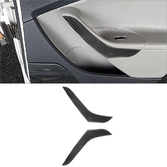 2Pcs Carbon Fiber Rear Door Armrest Cover Trim for Volkswagen for Passat 2006-2011