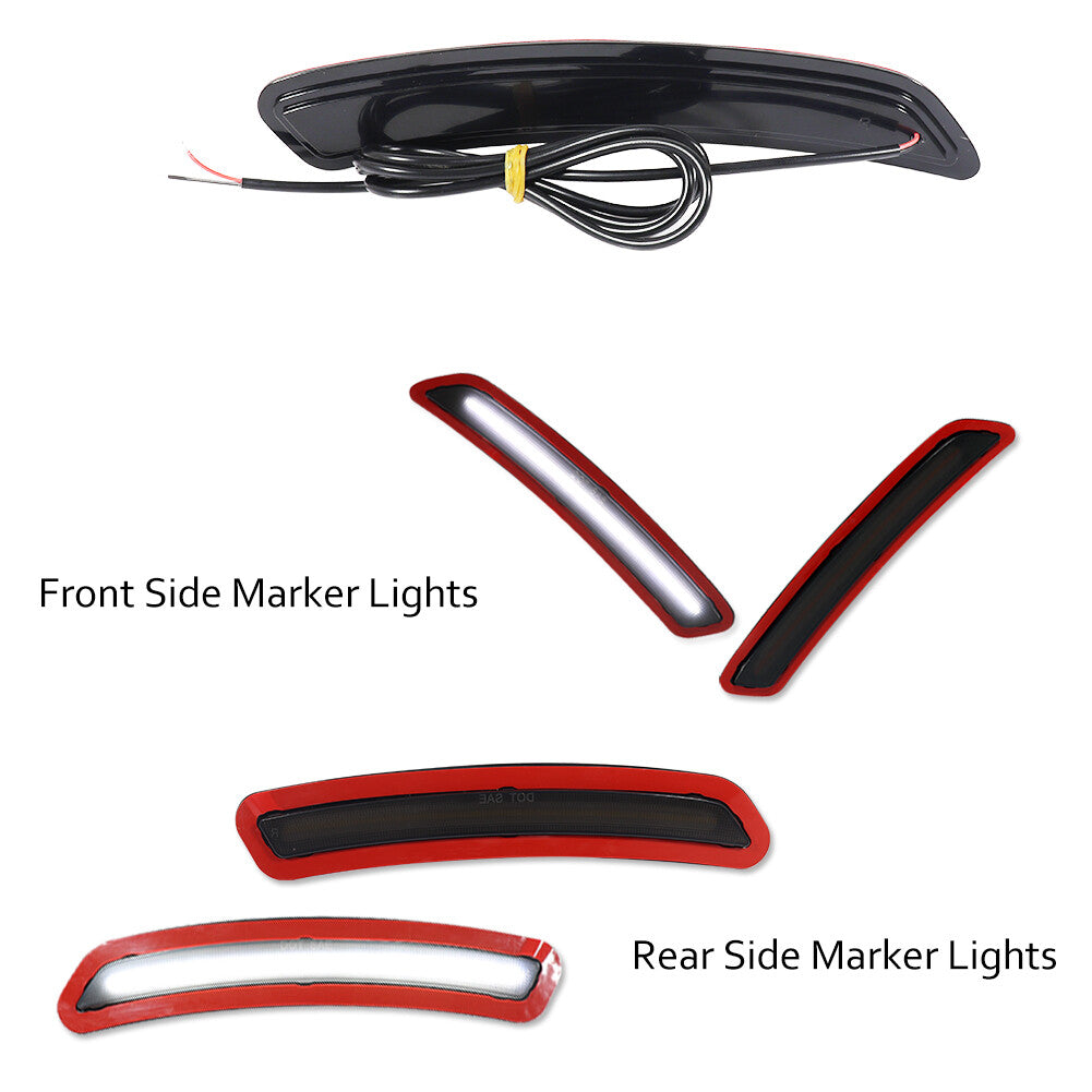 4-Piece Smoke LED Front + Rear Side Marker Lights in White for 2020+ for Toyota GR Supra