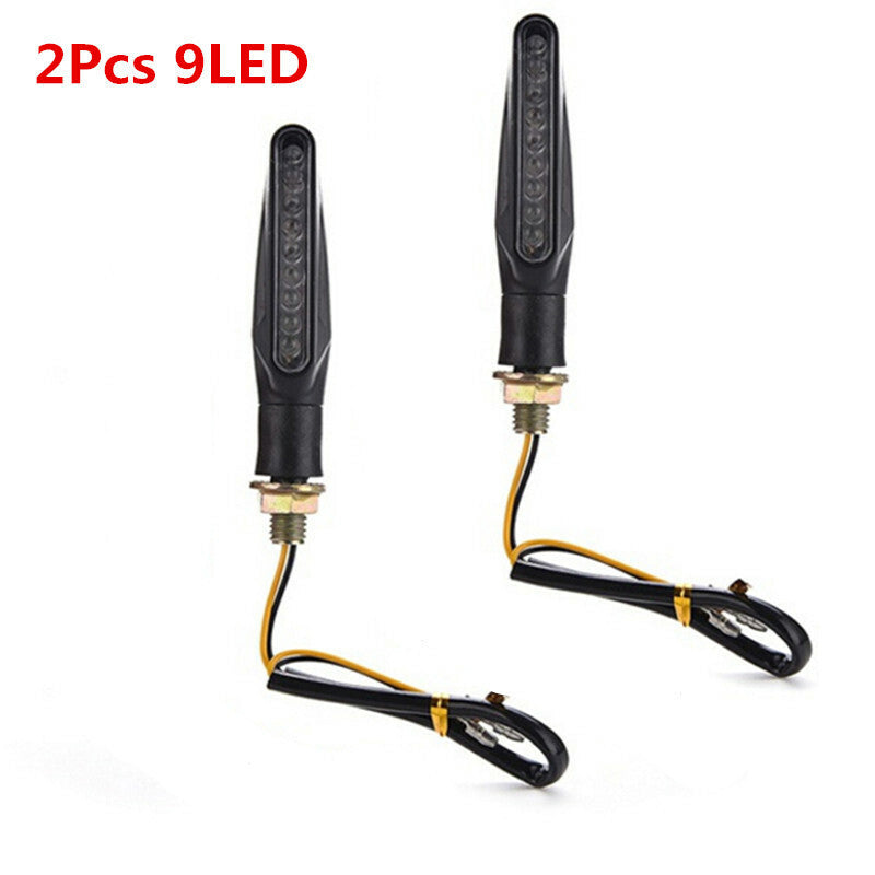 Motorcycle Turn Signal Universal 9 Led Indicators Light Amber Yellow Flash Lamp