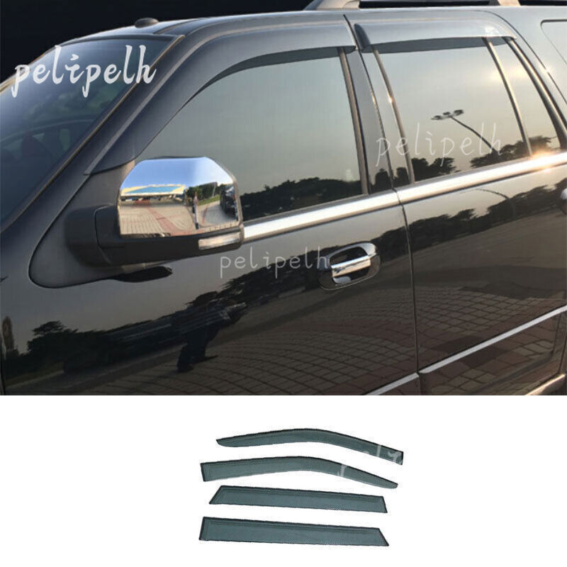for Lincoln for Navigator 2018-24 Black Window Visors Sun Rain Guard Vent Deflectors