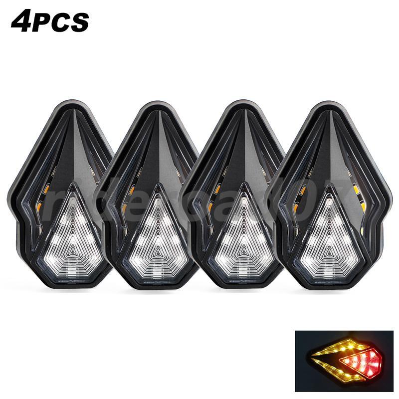 4x Motorcycle Flush Mount LED Turn Signal Light Indicator Blinker DRL Amber Red