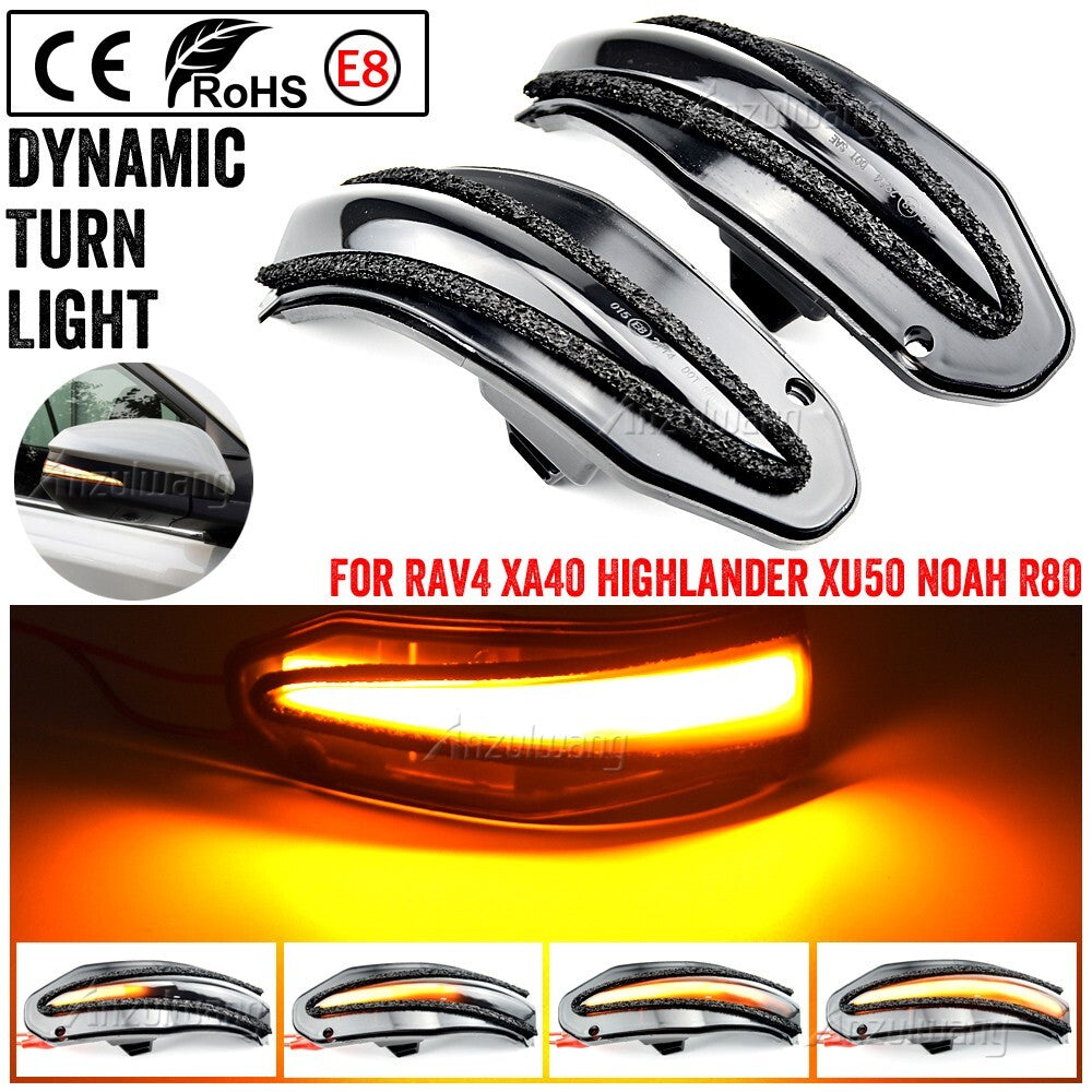 Dynamic Turn Light for Toyota RAV4 XA40 Highlander Kluger Noah R80 4Runner MK5