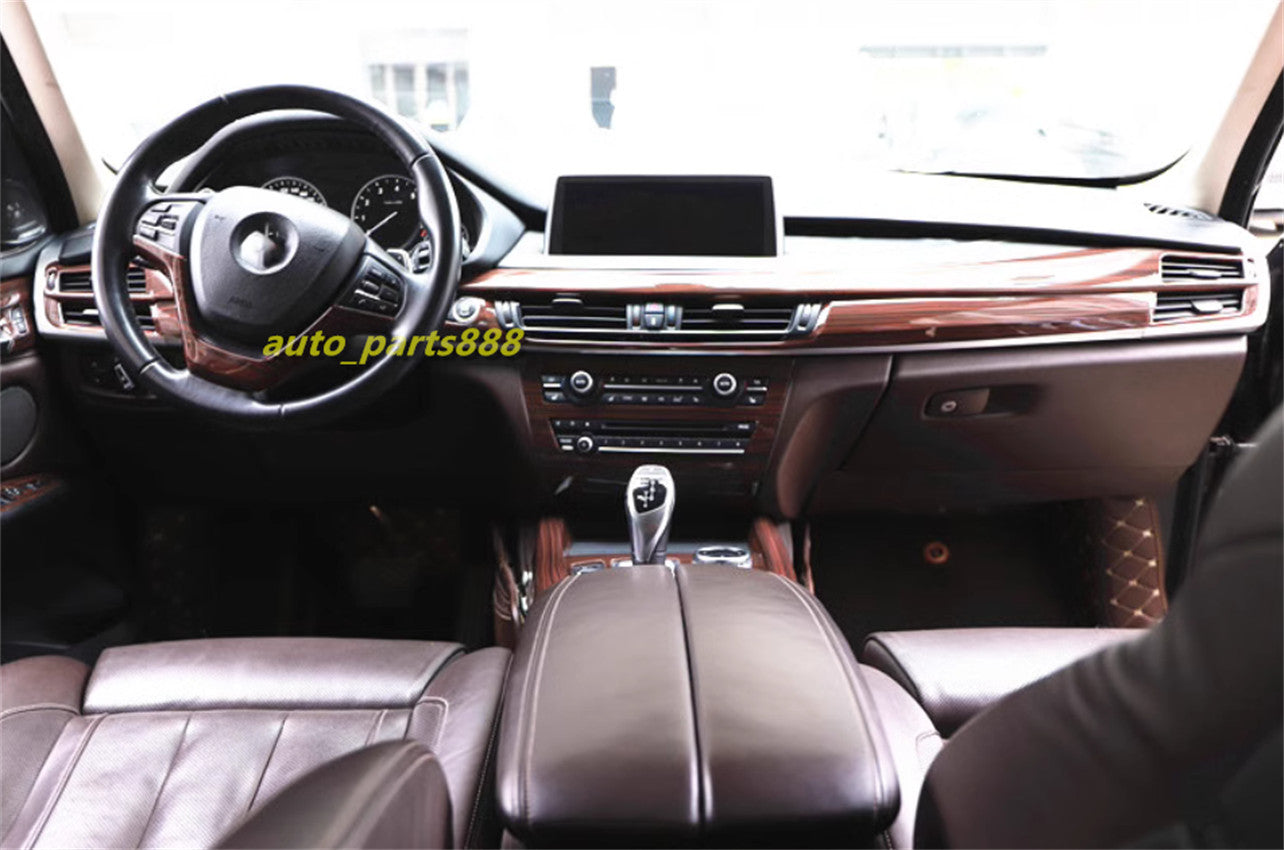 Peach Wood Grain Full Accessories Inner Kit Cover Trim for BMW X5 F15 2014-2018