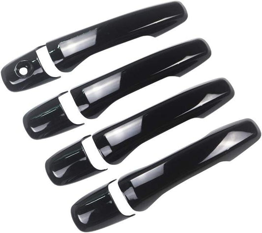 DOOR HANDLE TRIM COVERS GLOSSY BLACK FOR 2011-2019 for FORD EXPLORER 8PCS NO SMR KEY