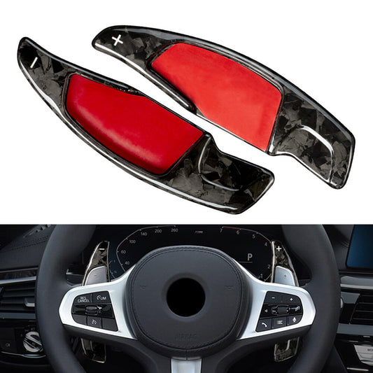 Forged Carbon Fiber Steering Wheel Paddle Shifter Extension for BMW 5 7 Series