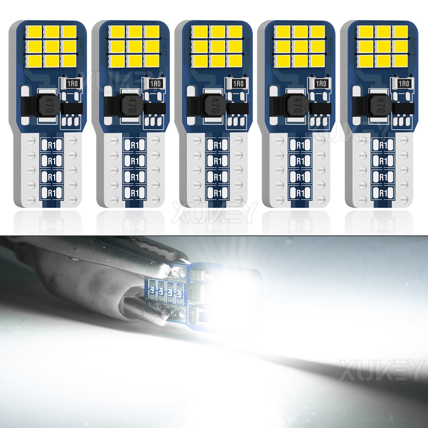 5X CANBUS Error Free T10 W5W 194 168 Wedge Interior LED Light Bulbs Dome Reading