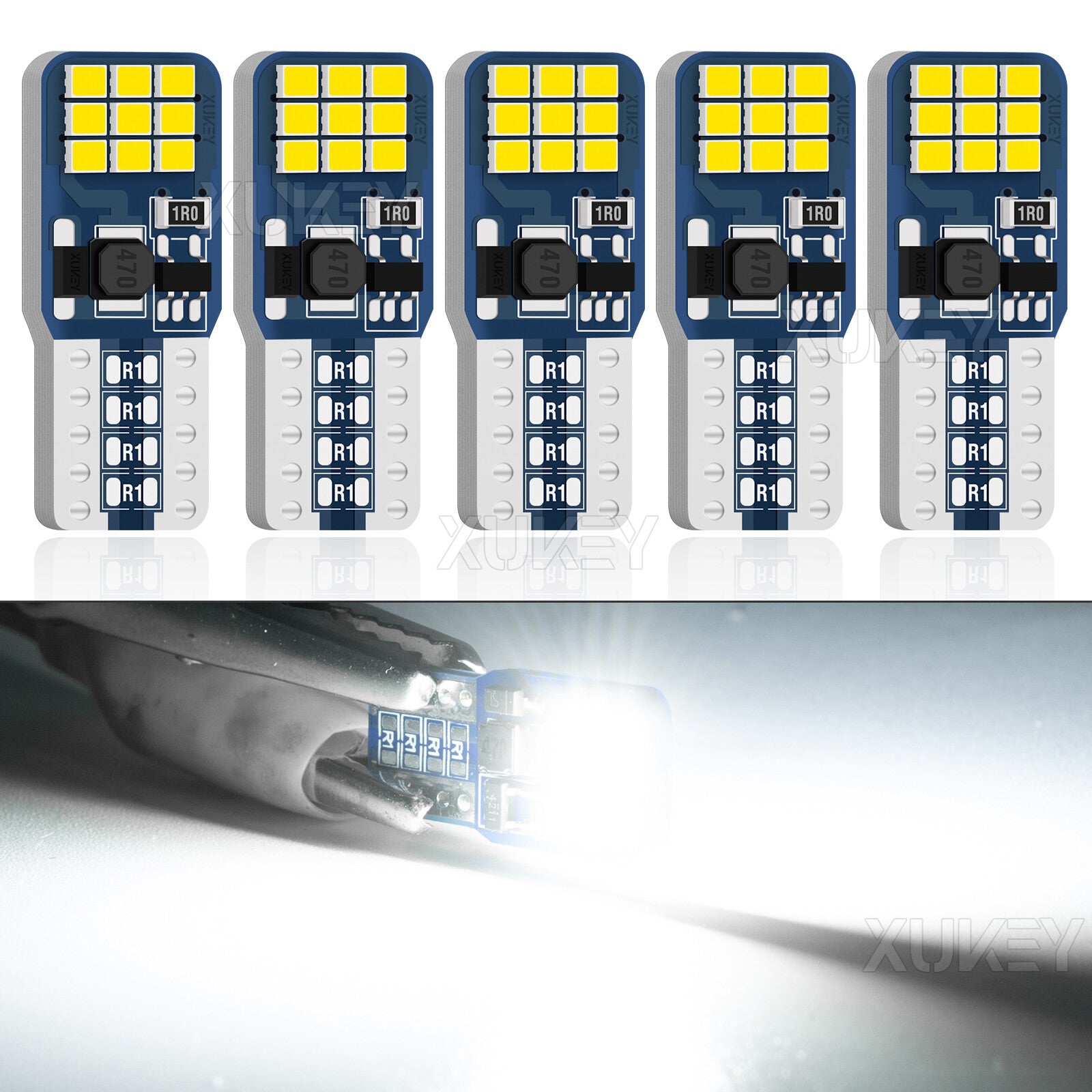 5X CANBUS Error Free T10 W5W 194 168 Wedge Interior LED Light Bulbs Dome Reading