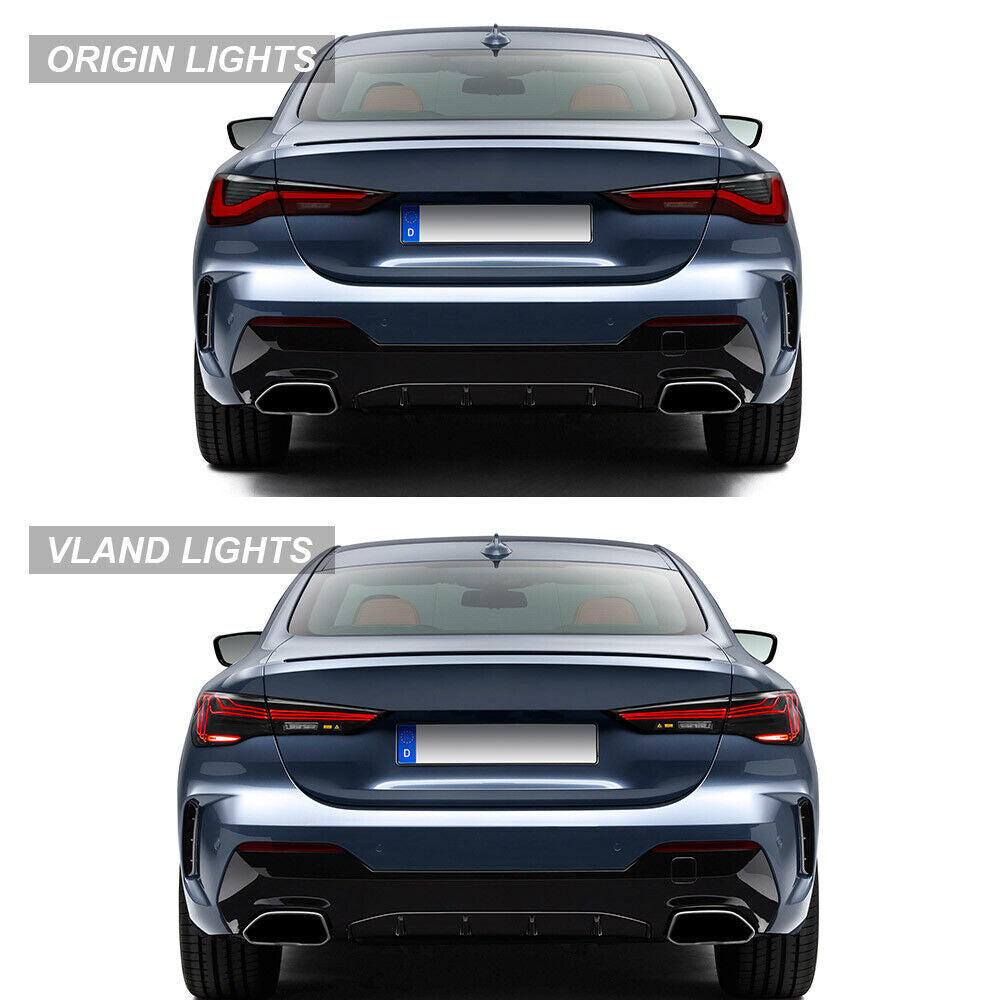 Smoked LED CSL taillight kit for 2020-24 for BMW 4 Series G22 G23 G26 with sequential order.