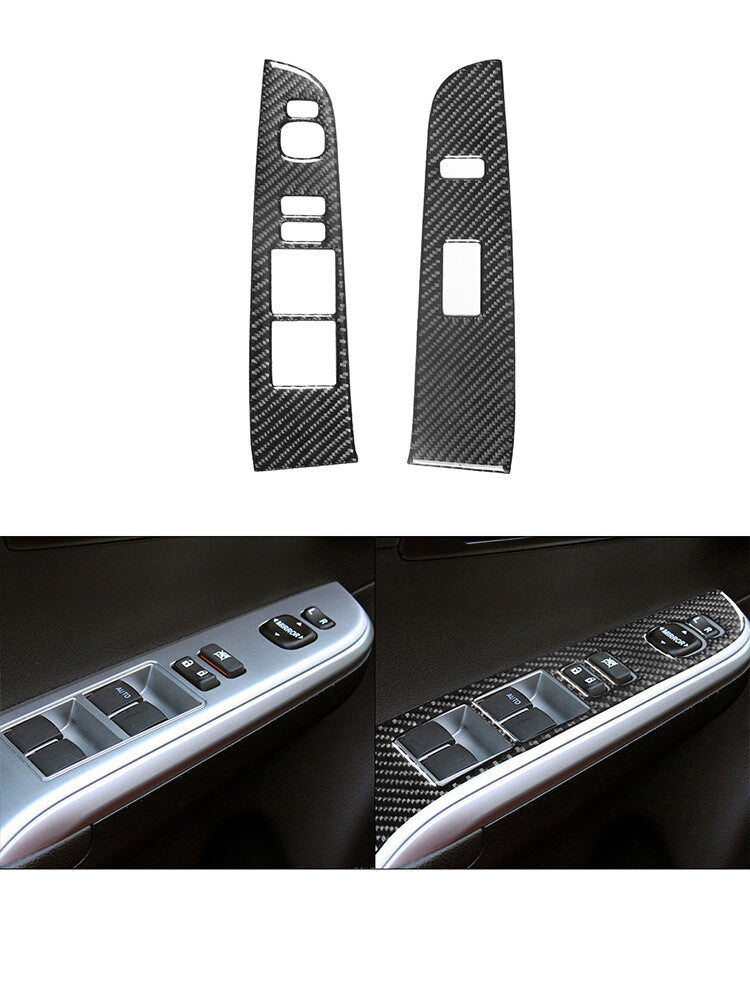 Carbon Fiber Car Front Window Lock Lift Panel Frame Trim for Toyota for Camry 12-14