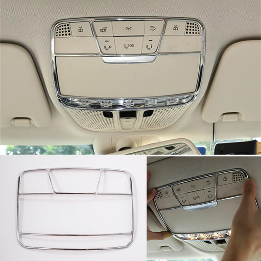Chrome ABS Front Reading Light Trim Fit for Benz C E GLC Class W205 W213 2015-21