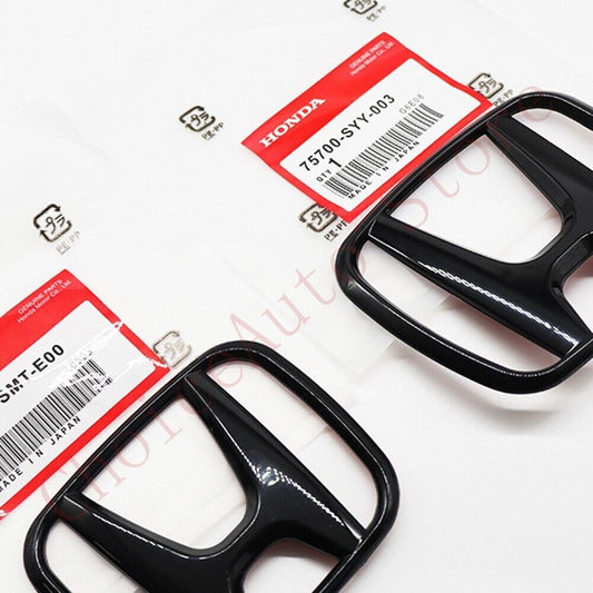 Two front and rear black H badges suitable for 2021-2023 for Honda for Civic Sean 4DOOR.