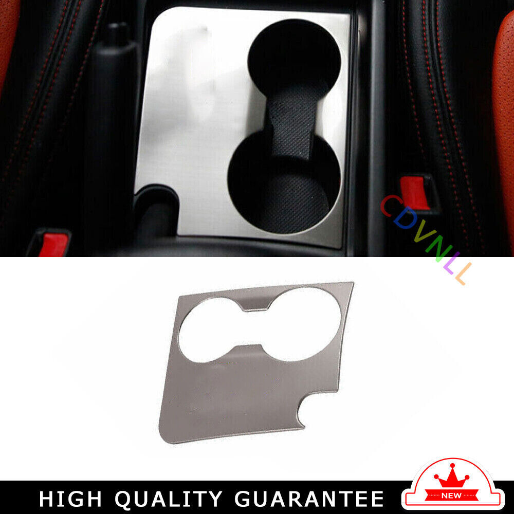 Middle Console Drinking Glass Cover Trim for Kia Sportage R 11-2016 Silver Steel