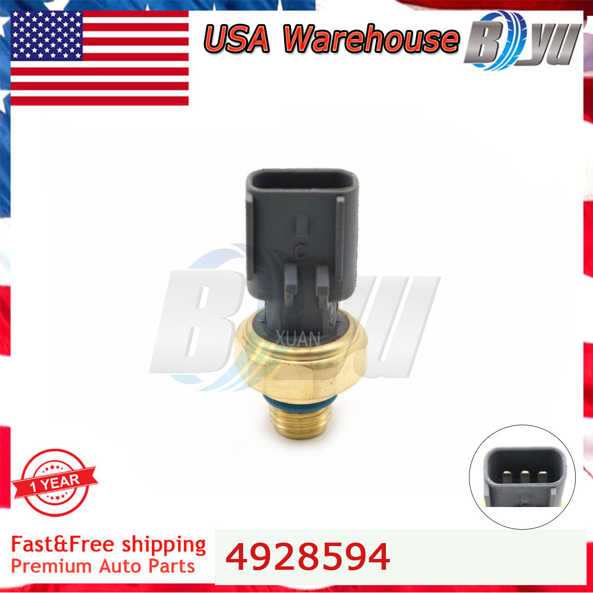 Gas Pressure Sensor Fit For 4928594 ISX ISM ISC ISB for DODGE for RAM 2500 3500