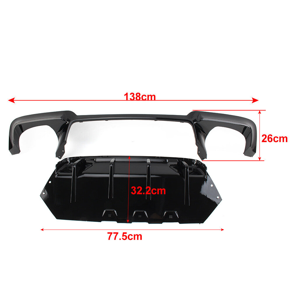 Rear Bumper Diffuser Quad Exhausts FIT for BMW F10 M5 2011-2016