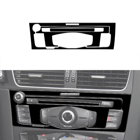 3Pcs CD Player Radio Frame Trim Cover Decor Gloss Black for Audi Q5 2009-2017