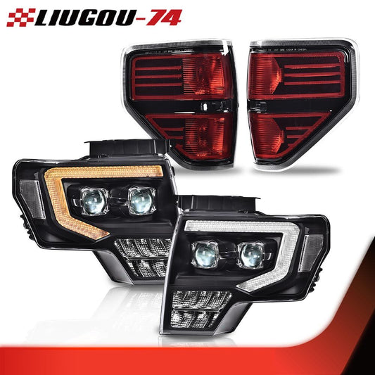 Suitable for 2009-2014 for Ford F-150 LED projector headlights, taillights, and brake lights.