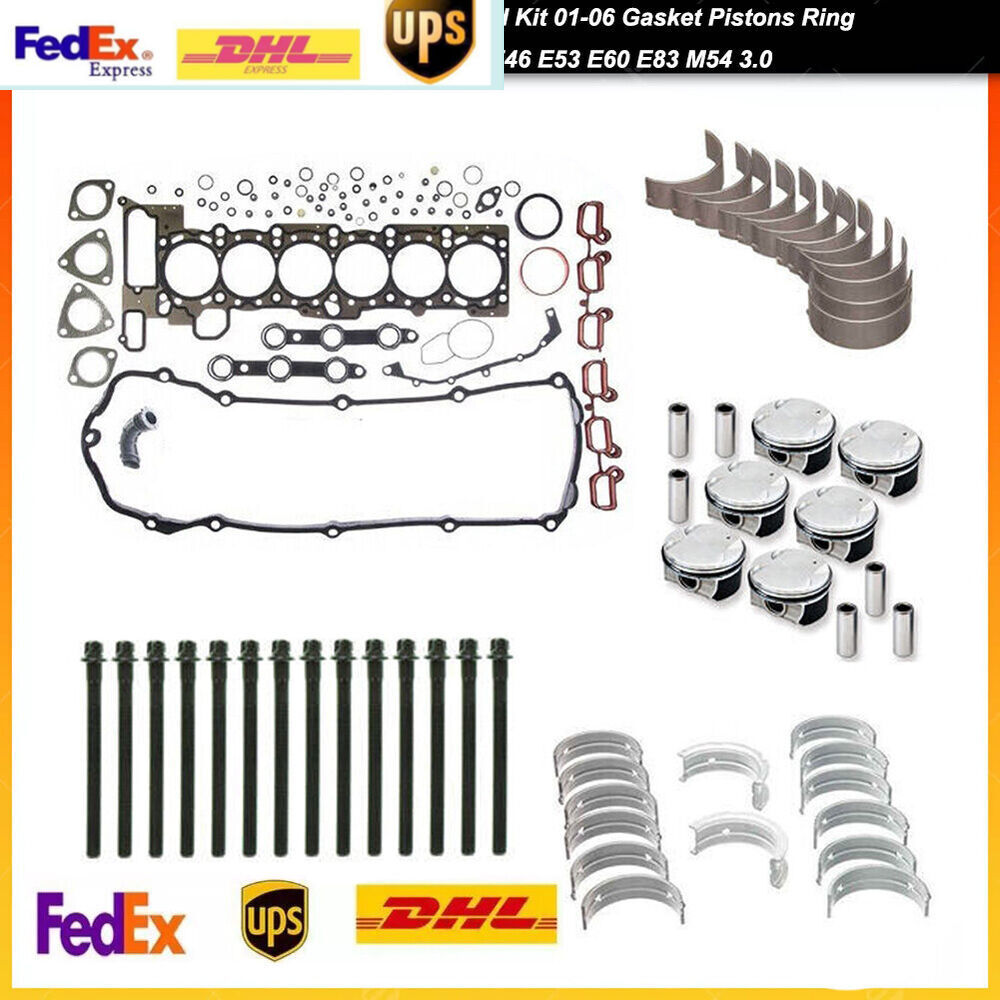 Engine Rebuild Kit 01-06 Gasket Pistons Ring for BMW E39 E46 E53 E60 E83 M54 3.0