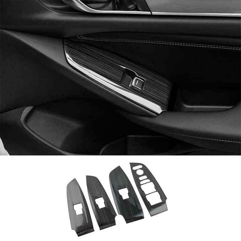 for Honda Accord 2018-2020 Black Titanium Glass Window Lifting Panel Decor 4PCS