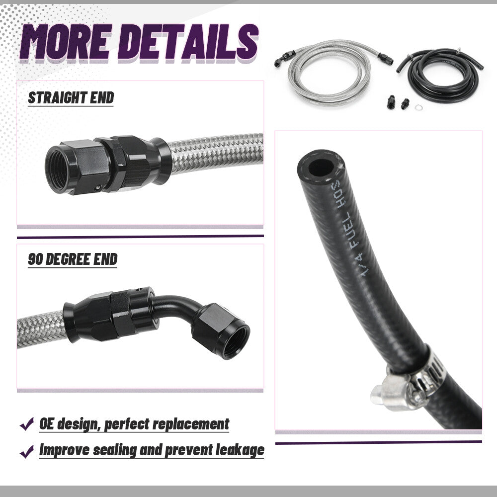 Fuel Feed Line  Rubber Return for 96-00 for Honda for Civic Sedan Coupe Hatchback 1.6L