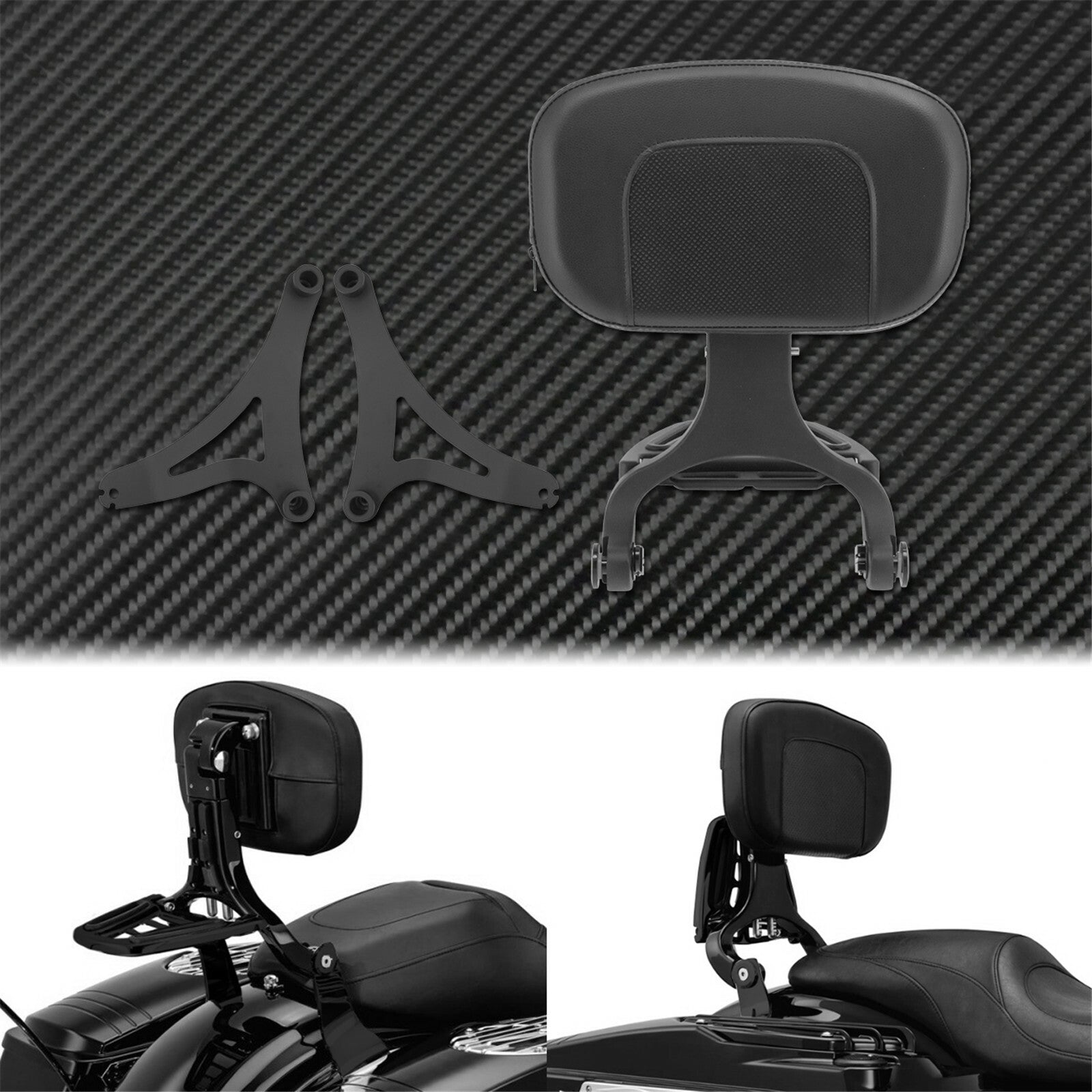 Adjustable Driver  Passenger Backrest Fit For Indian Hard Bag Chieftain 15-19