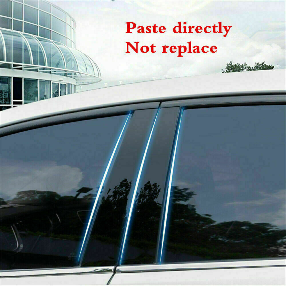6P for Jeep Grand Cherokee 2011-2021 Piano Black Pillar Posts Door Window Strip