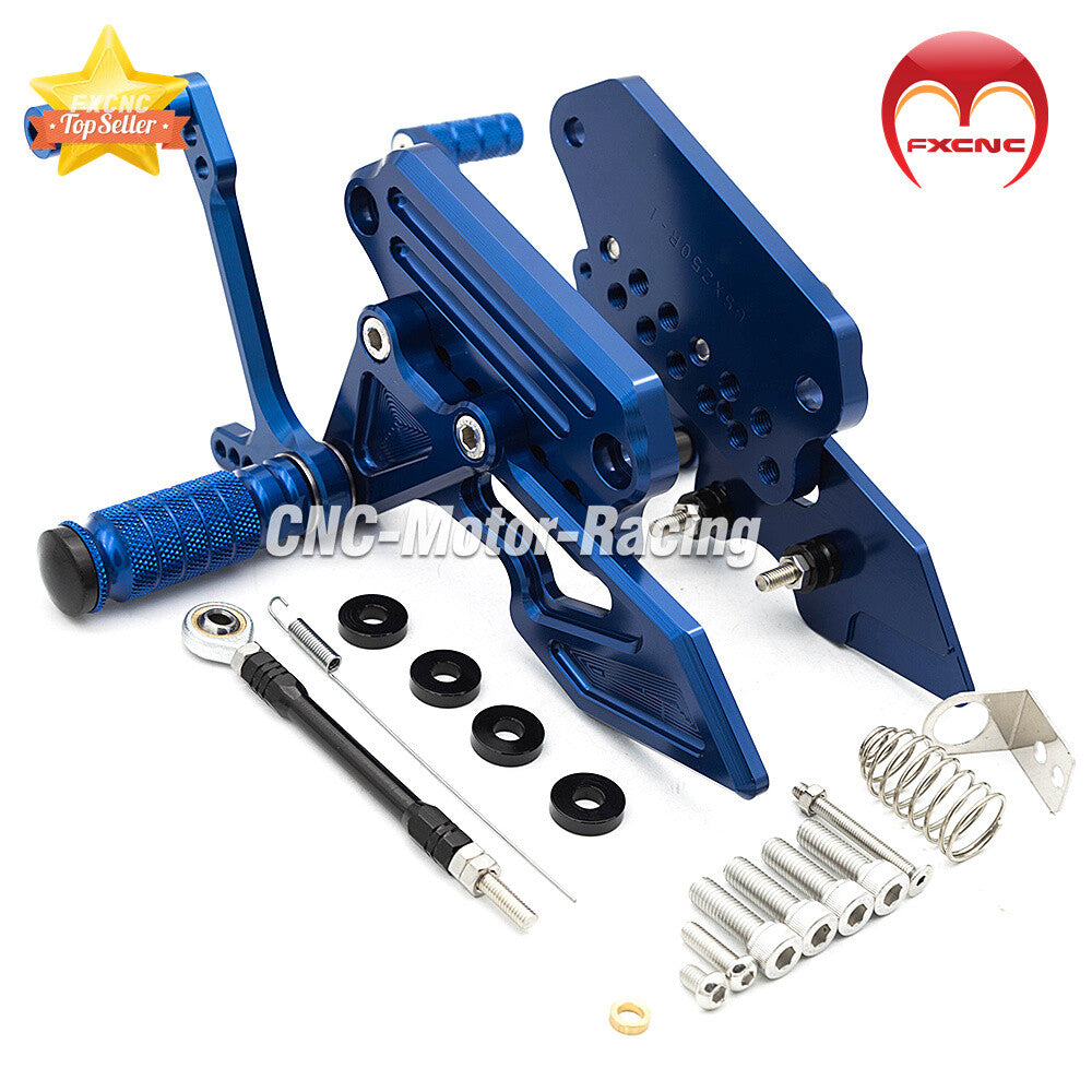 CNC gear footrest pedals are suitable for Suzuki GSX250R and GSX150R models from 2016-2018 to 2019 and 2020.