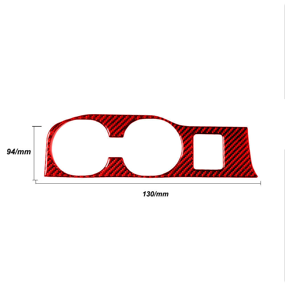 Red Carbon Fiber Watercup Panel Holder Trim Cover for Subaru Forester 2005-2008