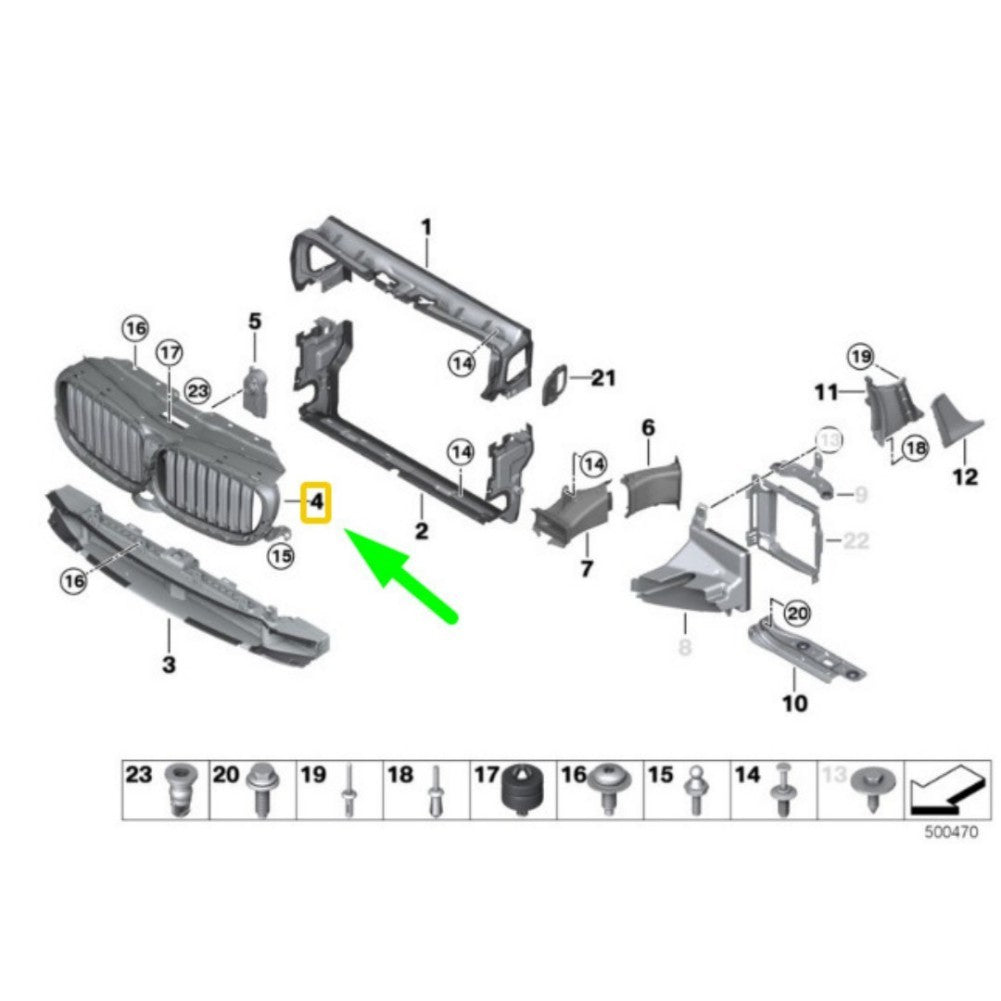 Upper Air Shutter Housing for BMW 7 Series G12 16-19