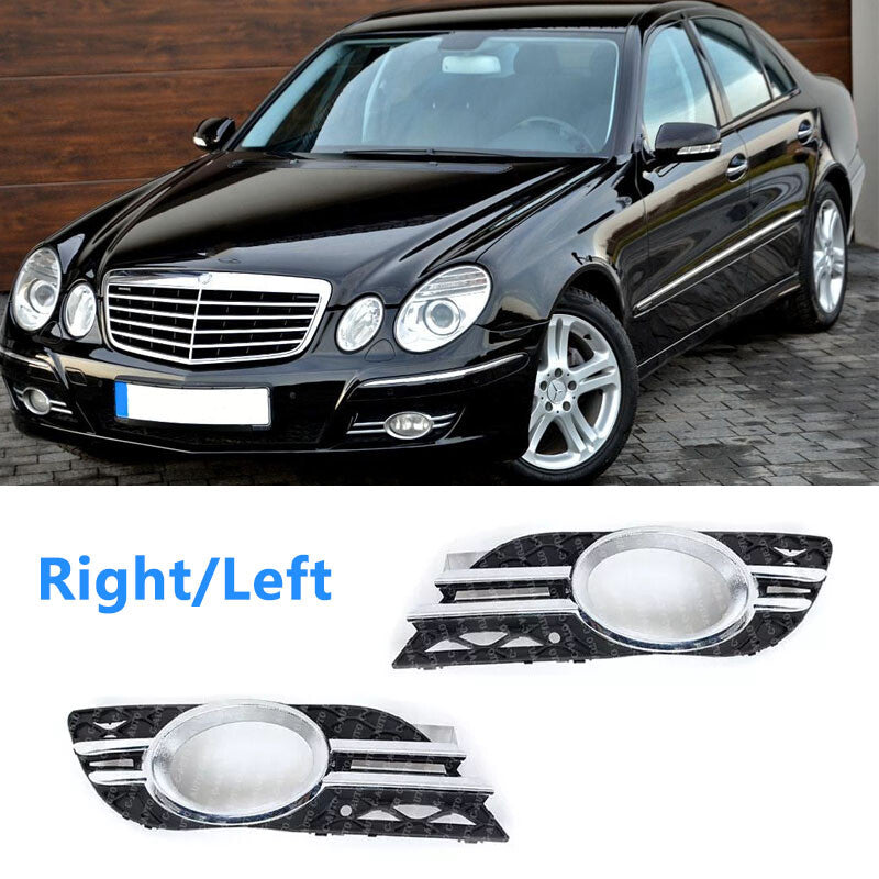1 Pair Front Fog Light Grill Cover Trim for Mercedes-Benz 2007-2009 E-CLASS W211