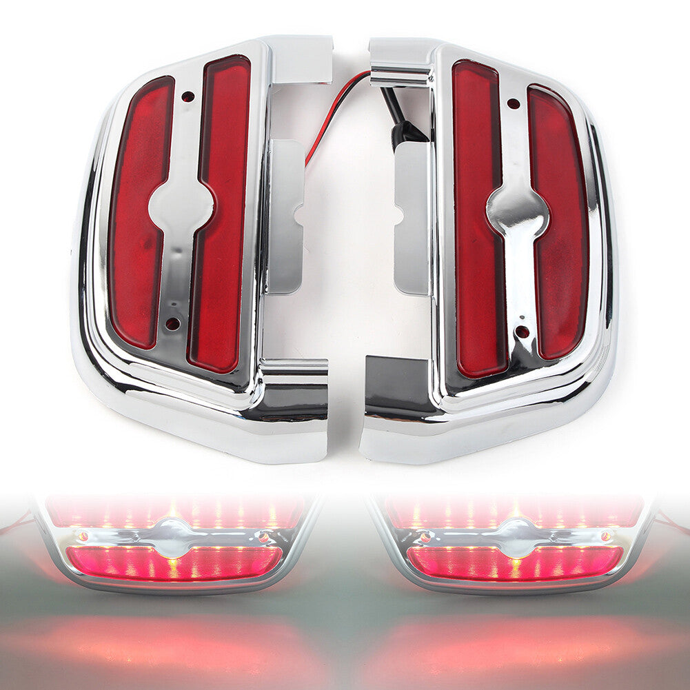 Led Light Footboard Floorboard Cover for Harley Touring Road King Chrome-Red cl