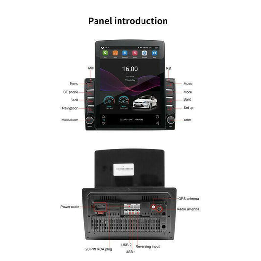 Double 2 Din For Car HD Stereo Radio w/ Bluetooth Player Wifi Kit 9.7 GPS Navi