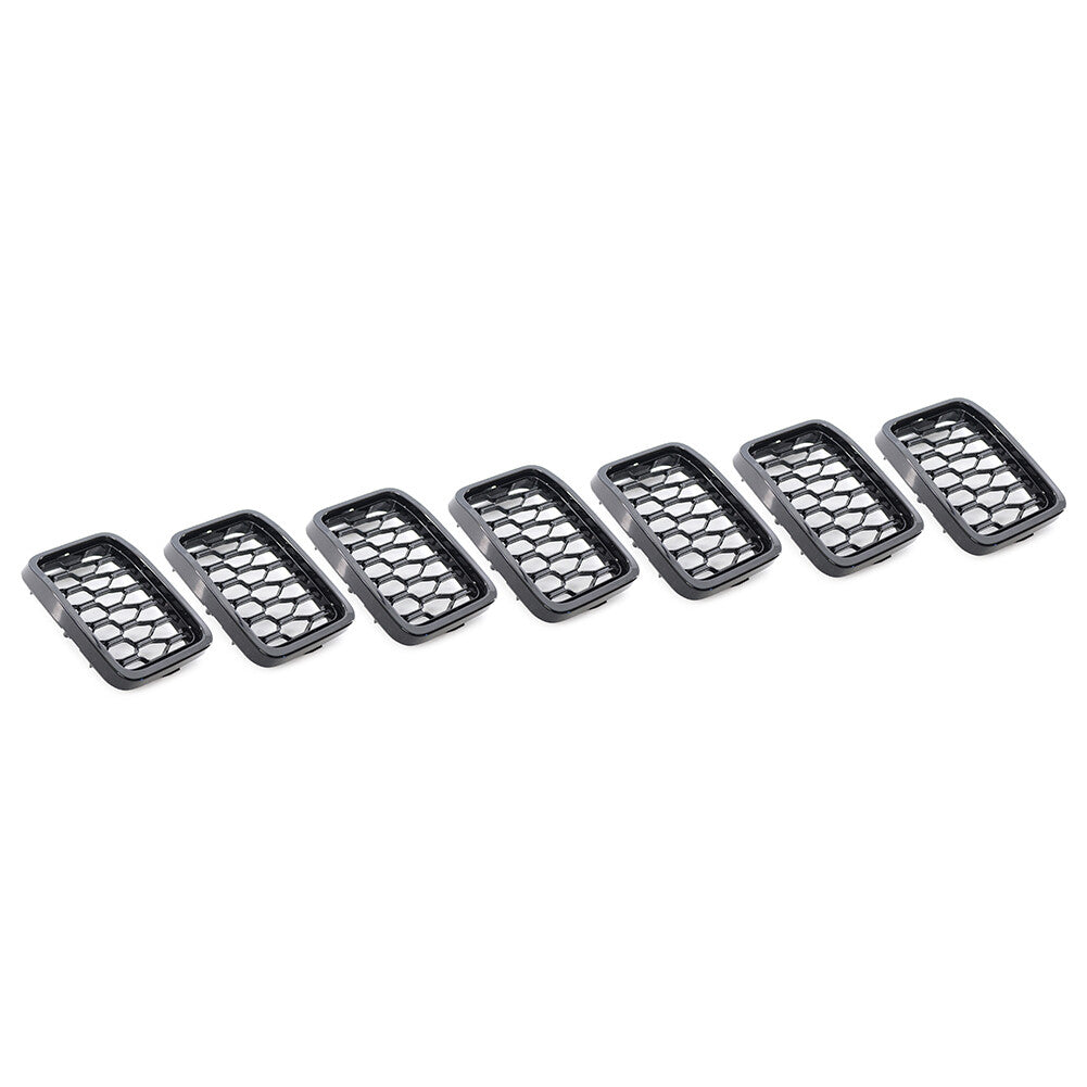 Front Grille Honeycomb Mesh Insert Cover Fit for Jeep Grand Cherokee 17-21 Black