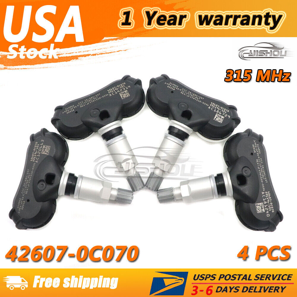 Set 4pcs TPMS Tire Pressure Sensor 42607-0C070 for Toyota for Sienna Tundra Sequoia