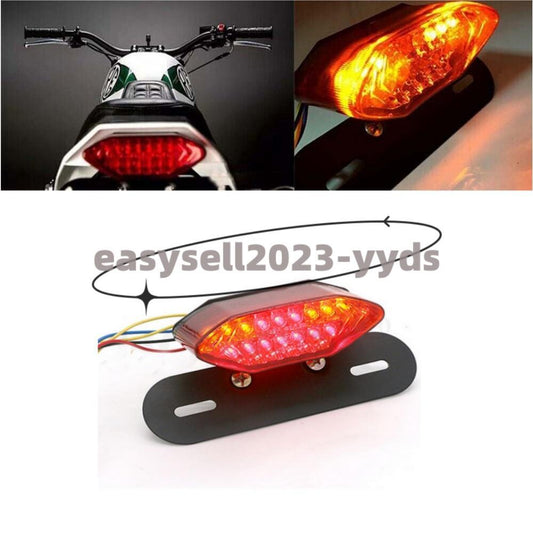 Motorcycle LED Turn Signals Brake Integrated License Plate Tail Light Universal