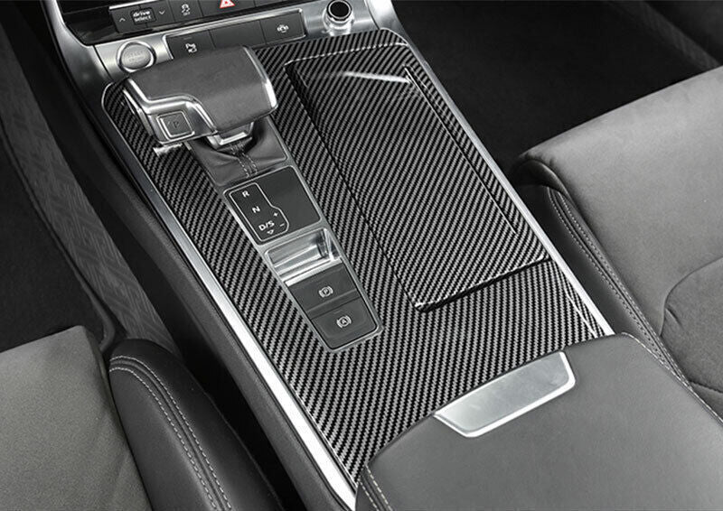 for Audi A6 A7 S6 S7 RS6 2019-2023 Carbon Fiber Central Gear Shift Cover Trim 2x
