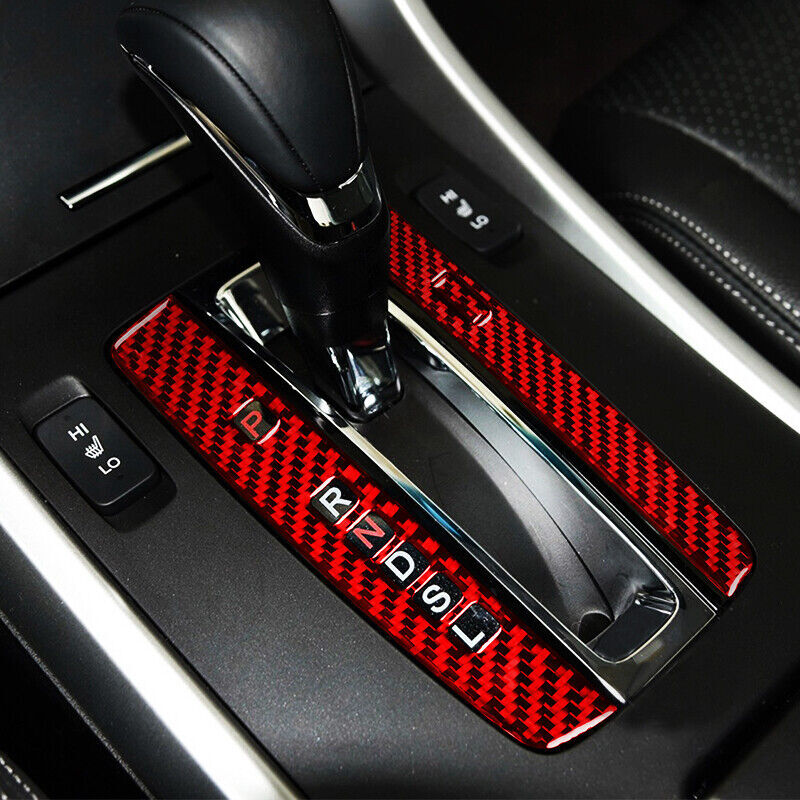 Real Carbon Fiber Car Gear Shift Panel Cover Trim Fit for Honda Accord 2014-17