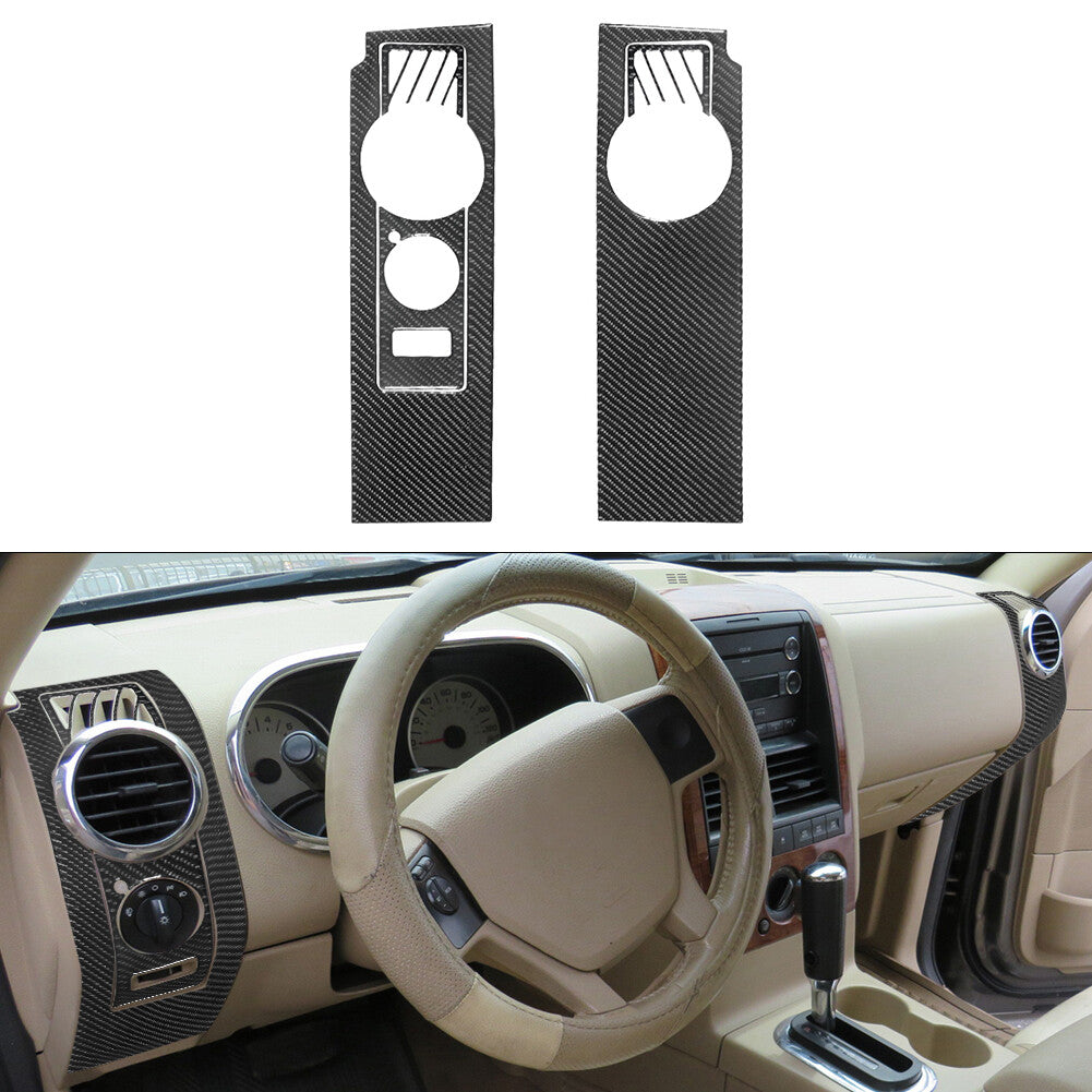 5pcs Carbon Fiber Side Defogger Air Vent Panel Trim for Ford Explorer 2008-2010